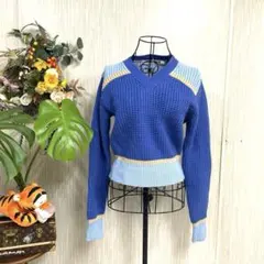UNIQLO×MARNI ユニクロ×マルニ 青 ニット バイカラー　レディースM