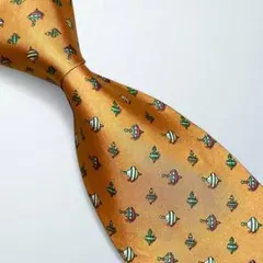 【426】美品✨フェラガモ　ネクタイ 総柄　コマ