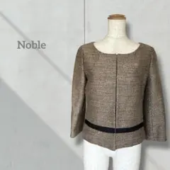 【ノーブル】レディース ジャケット スーツ 日本製 ゴールド 光沢感 毛混合