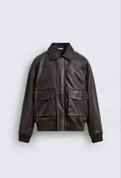 ZARA リラックスフィット レザーブルゾン M