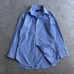 極美品■現行■RALPH LAUREN【L】ボタンダウンシャツ ストライプ 青