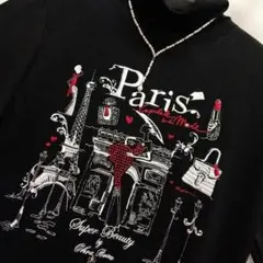 パリス柄刺繍薄手ニットカットソータイプサイズ40のサムネイル