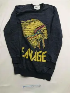 ■MNPF スカル インディアンヘッド プリント トレーナー