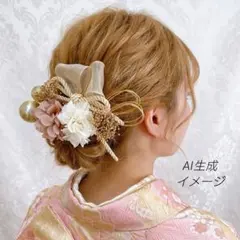 髪飾り【6318】ドライフラワー　結婚式　成人式　卒業式　七五三　前撮　振袖　袴