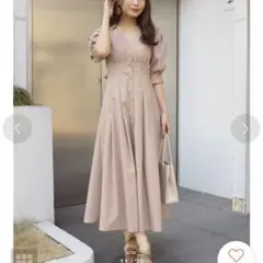 MERCURYDUO 抜き衿ボリュームスリーブシャツワンピース　ロングワンピース