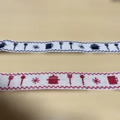 キッチン用品モチーフの布製リボン