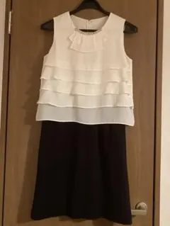 ★超美品★レディースBEAMS HEART ビジュー付ドッキングワンピース1号