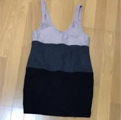 Durasデュラスアンビエント ノースリーブミニワンピース ボーダー 黒ベージュ