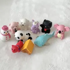 動物 キャラクター おもしろ消しゴム10個セット