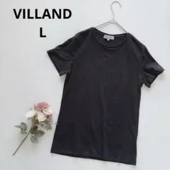 ヴィランド しまむら ブラック 半袖Tシャツ シンプル カジュアル L
