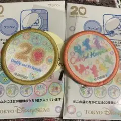 ディズニー ダッフィー 20周年カラフルハピネス ワッペン ロゴ シルエット