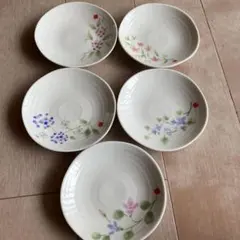 【新品未使用】市田ひろみ 草木庵 花柄皿5枚セット