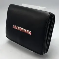 BALENCIAGA バレンシアガ 三つ折り財布 コンパクト レザー 黒 ロゴのサムネイル