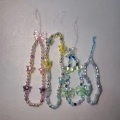 ハンドメイド　ビーズアクセサリー　 キーホルダー　4個セット