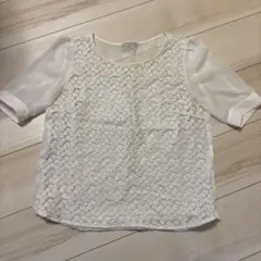 OPAQUE CLIP ホワイト 半袖ブラウス　シャツ　M