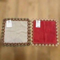 2枚セット 近沢レース タオルハンカチ ピザ　ロールケーキ