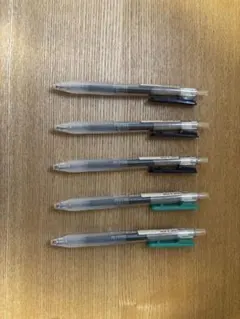 MUJI 無印良品 ゲルインキボールペン 紺色（ブルーブラック）3本　緑色2本のサムネイル