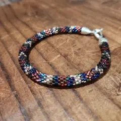 No.45☆ヘビ柄ビーズブレスレット