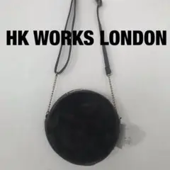新品【HK WORKS LONDON】ラウンドファーショルダーバッグ　カーキ