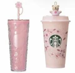 スタバ　 桜　カラーチェンジング コールドカップタンブラー ＆リユーザブルカップ