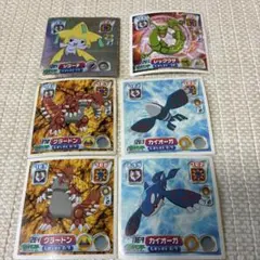 ポケモン 最強シール烈伝 伝説・幻 6枚セット（ジラーチ銀ホロ・レックウザ他)