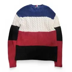TOMMY HILFIGER ロゴカラー コットンニット セーター 大きめ
