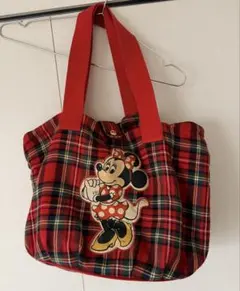 ミニーマウス 赤チェック柄 トートバッグ TDL TDS TDR