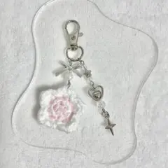 《限定値下》【No.445】ビーズキーホルダー 編み物 星 なるとまき