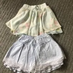 ティアードスカート、キュロット　２枚まとめて　女の子　女児