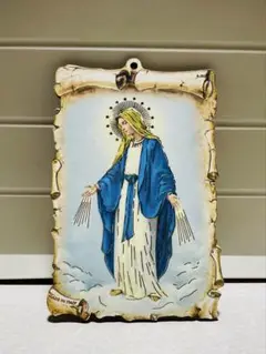 無原罪の聖母マリア　板絵　●イタリア製●置物●壁掛け●インテリアにも最適