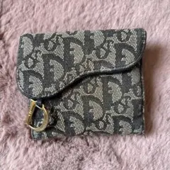 Christian Dior ディオール サドル 二つ折財布 デニム Dチャーム