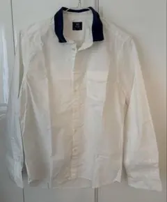 BEAMS HEART ホワイト ネイビー L 長袖シャツ