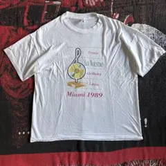 90s ホワイトTシャツ XL USA製 シングルステッチ アート