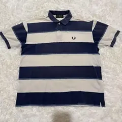 イングランド製FREDPERRY フレッドペリーポロシャツ　ボーダーLサイズ古着