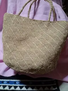 ✨新品✨ Larone×天然ラフィア クロス柄 ショルダーバッグ 職人 手作り