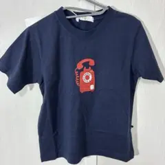 【 3038番】BELLE MAISON キッズ Tシャツ ネイビー 電話柄のサムネイル