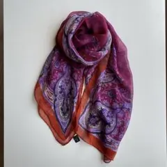 ETRO エトロ ストール パープル シルク100%