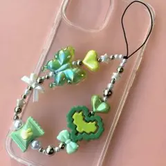 ハンドメイド　ビーズストラップ　スマホストラップ　携帯ストラップ　♡♡♡