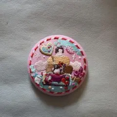 刺繍缶バッジ　シュガーラッシュ