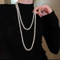 ロングネックレス パール ネックレス 2連　3連 結婚式 卒業式　入学式