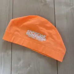 オレンジ 水泳帽 中央ロゴ付き　M