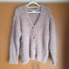 earth フワフワファーカーディガン Vネック