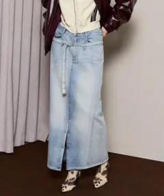2way High Waist Denim skirtのサムネイル