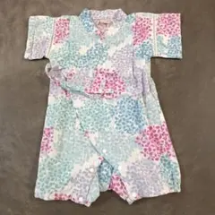 petit main 花柄 浴衣ロンパース