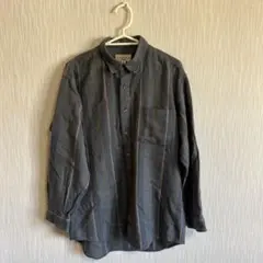 ストライプ長袖シャツ 青とグレー