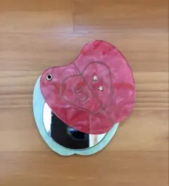 コンパクトミラー　スライド式　ケース付き