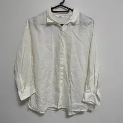 UNIQLO ホワイト 五分袖シャツ M