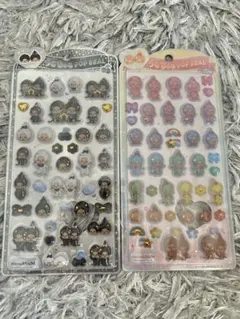 早い者勝ち！正規品！モンチッチ　うるちゅるPOPシール　2枚セット　カラフル　黒