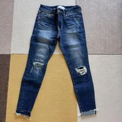 ダメージデニム スキニー ジーンズ　AZUL