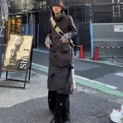 00s military jacket gimmick ハイネック ダブルジップ